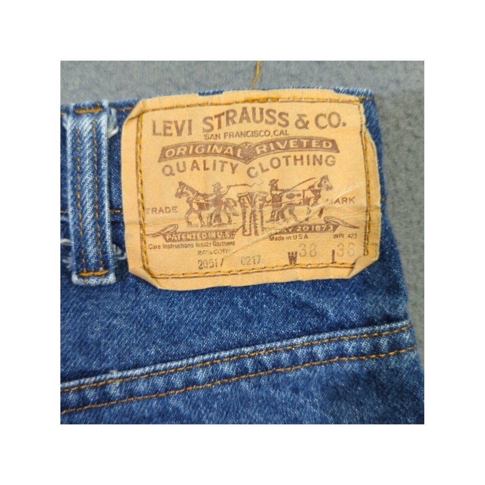 Levi's Vintage Jeans Mens 38x36 Fits 36x33 Blue 517 Orange Tab 20517 0217 Hemmed